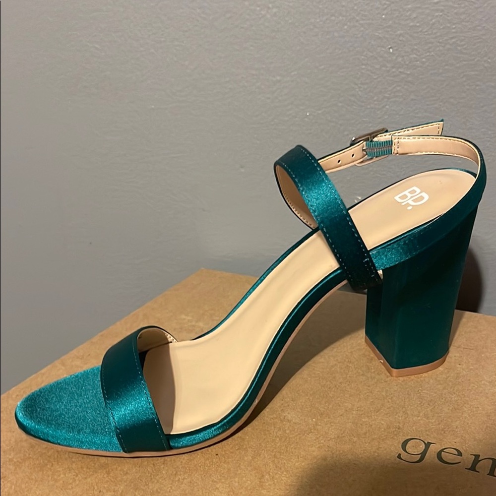 BP Teal Block Heel Sandals